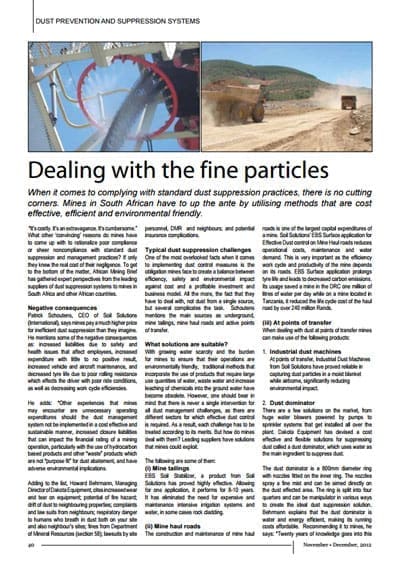 Dealing-with-fine-particles EBS SOIL STABILIZER DUST CONTROL FEATURE IN AFRICAN MINING