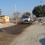 Haul Truck Traffic During Durasolution Application Durasolution Application with no interruption to traffic flow