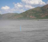 Mine Tailings with dust blowing in the wind Eastplats Mine Tailings