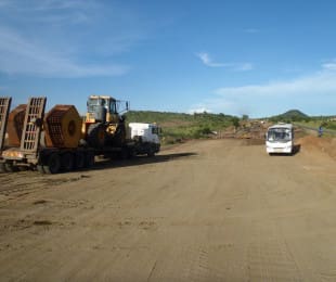 Transport to Site Location of Impact Compactor Compaction Technology