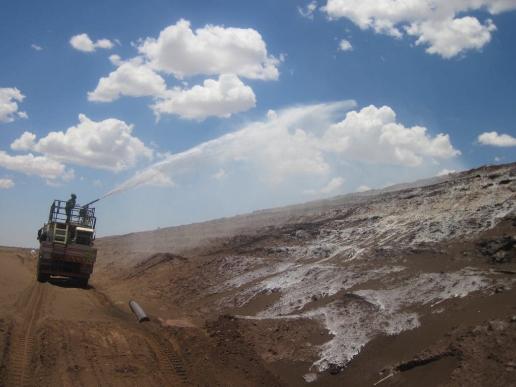 The client was looking for a cost effective environmentally compliant sustainable solution for dust abatement and erosion control on one of their stockpiles.